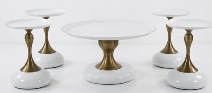 Set of stainless steel tea tables 1+4