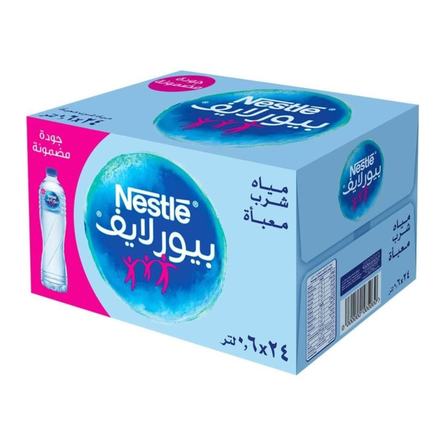 نستلة بيور لايف مياه شرب معبأه 24 × 600 مل