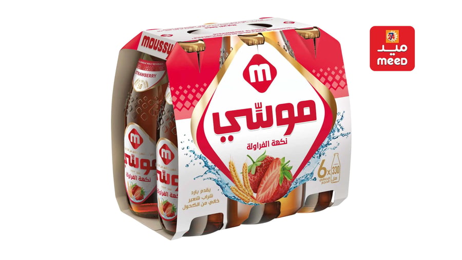 موسي شراب الشعير بالفراولة خالي من الكحول حزمة 330 مل × 6عبوات