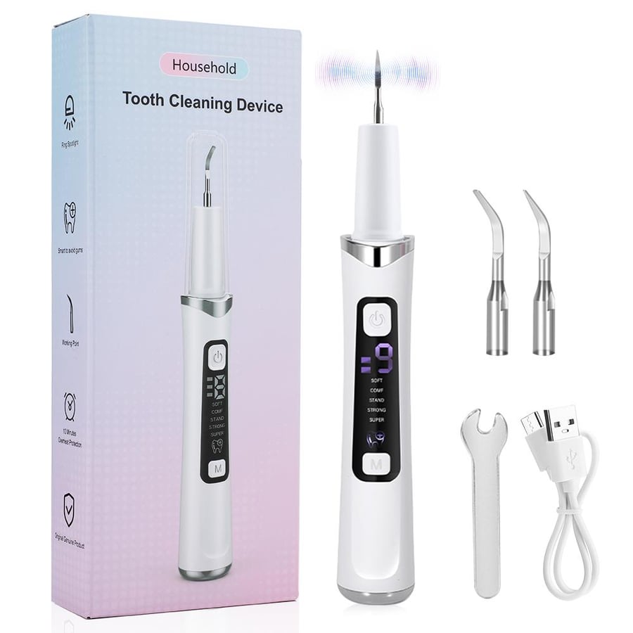 Home teeth whitening device with ultrasonic waves