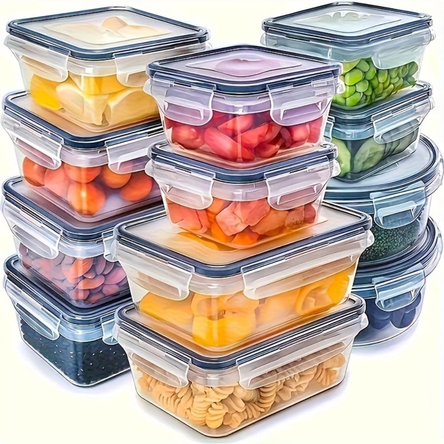 حاويات طعام محكمة الغلق خالية من مادة BPA مع أغطية قفل