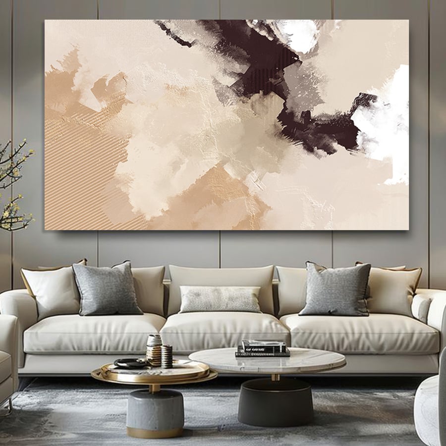Modern decor panel with soft foggy effects and warm color gradients