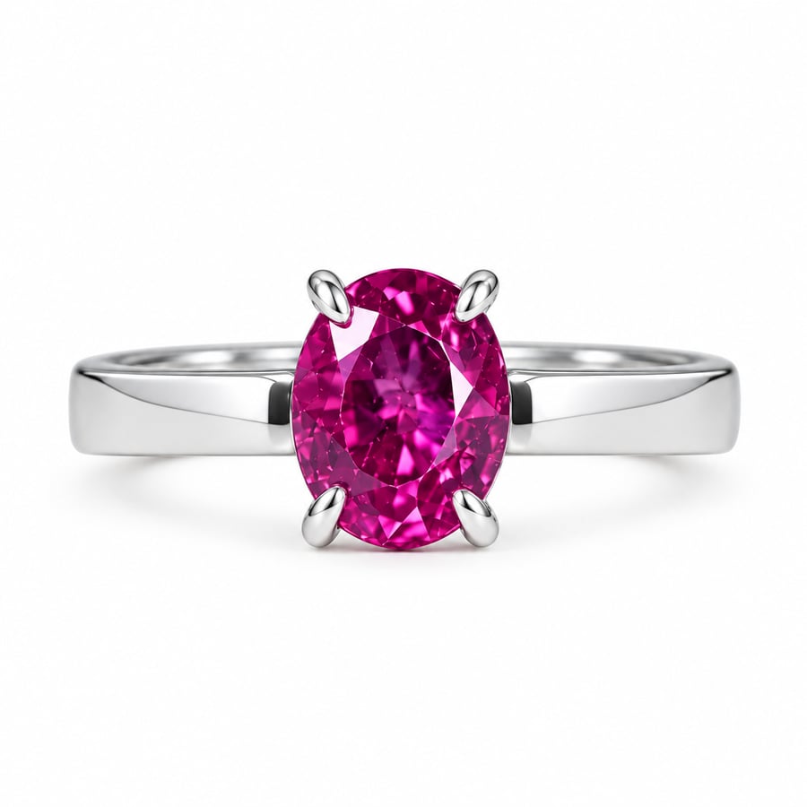 Natural Purple Spinel Ring – Oval Cut