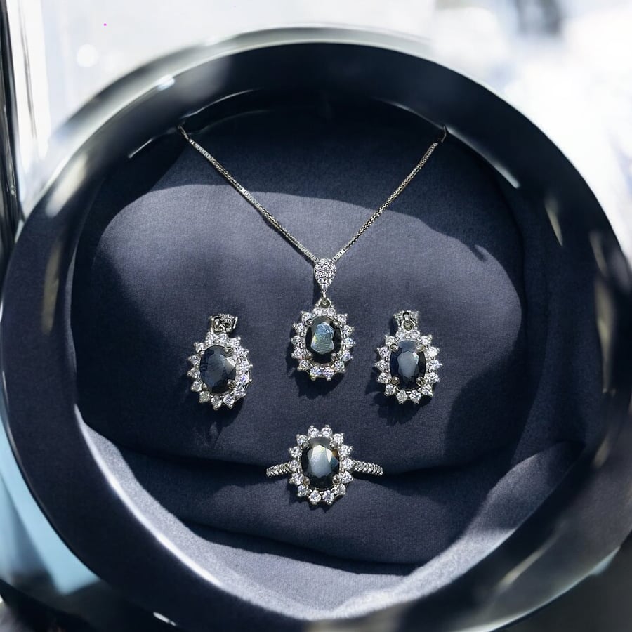 Natural black sapphire