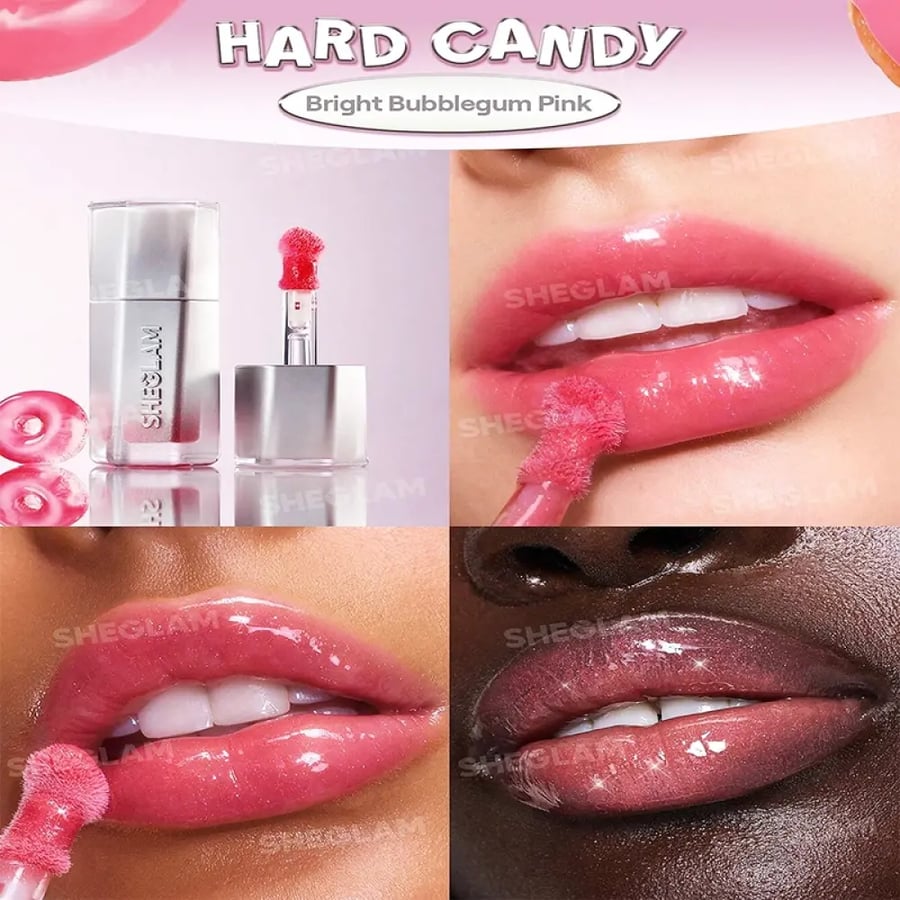 ملمع شفاه Sheglam Glass Look Lip Gloss درجة Hard Candy الأصلي لشفاه م