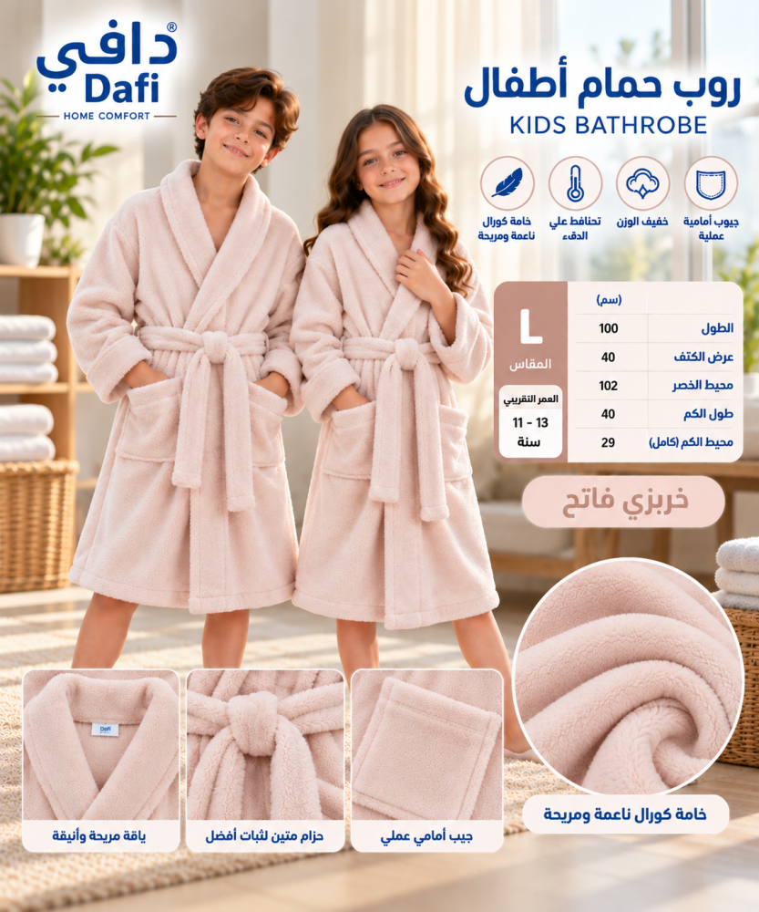 روب استحمام ريف كورال اطفال مقاس"L"