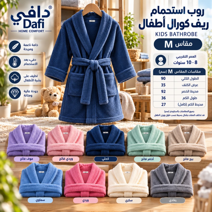 روب استحمام ريف كورال اطفال مقاس"M"
