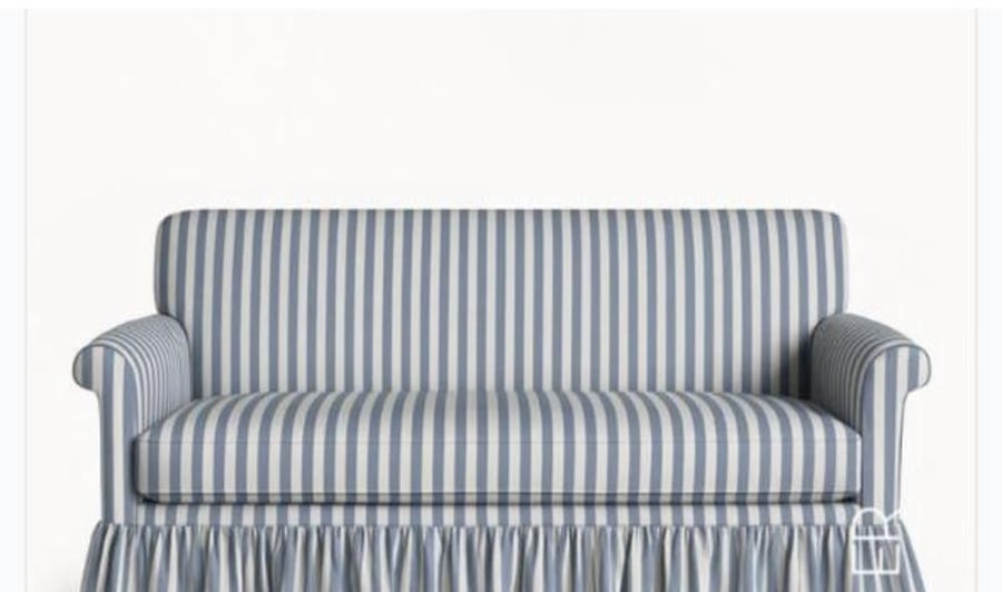 Striped fabric sofa size 180