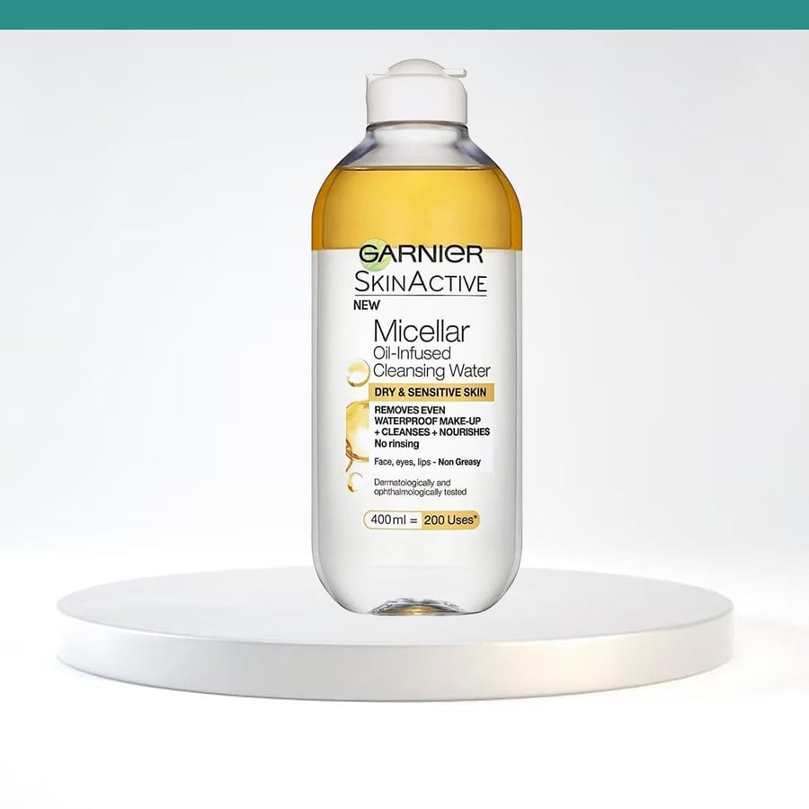 Garnier ماء تنظيف ميسيلار بزيت الأرغان المغربي من سكين أكتيف، 400 مل