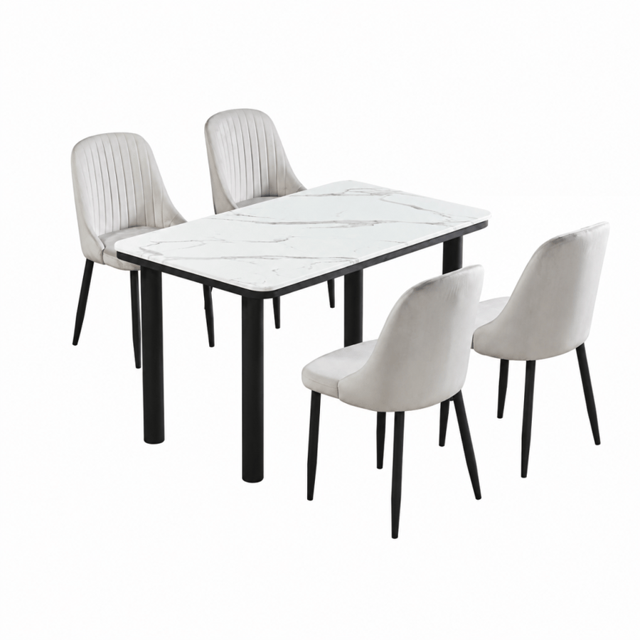 طاوله طعام رخام 4 كرسي M-018 GREY