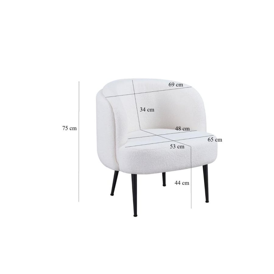 كرسي بوكليه مفرد ZH-04 WHITE