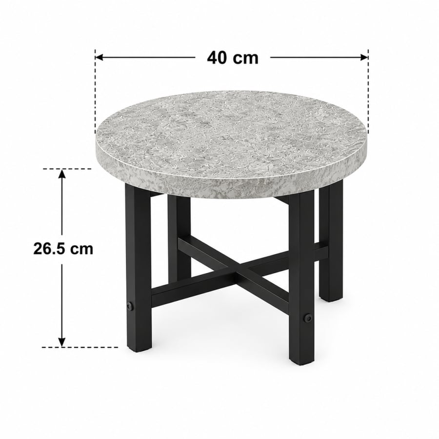 طقم طاولة شاي خشب ارضي دائري 1+4  TS120 GREY