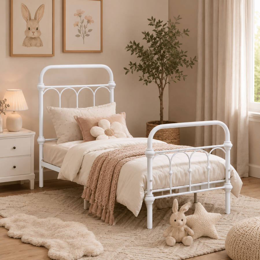 سرير اطفال حديد مقاس WHITE 3840 80 170