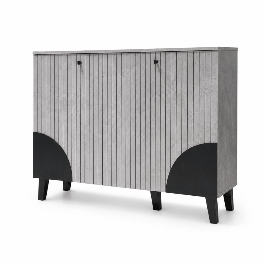 دولاب جزمه ماليزي 120سم SC-303 GREY BLACK