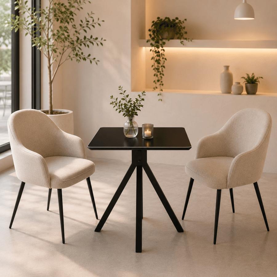 طاولة كافيه بديل سيراميك مربع T 03 BLACK 70 70