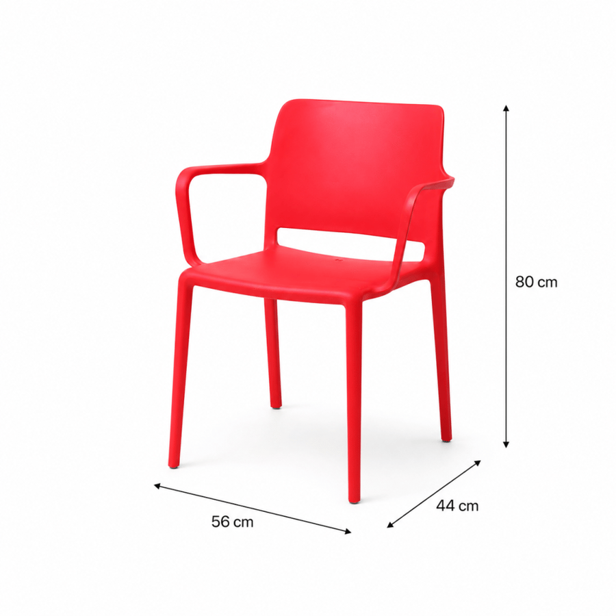 كرسي بلاستيك مفرد P-28 RED