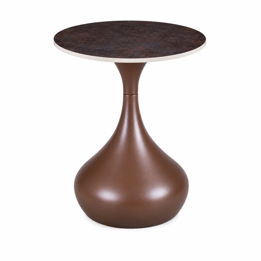 طاوله خدمة مفرد خشب زجاج دائري 45*45 C159S BROWN A