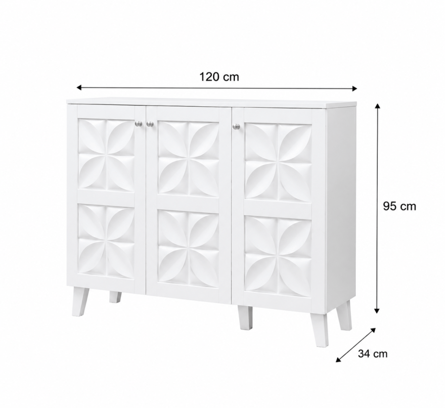 دولاب جزمه ماليزي 120سم SC-060 WHITE
