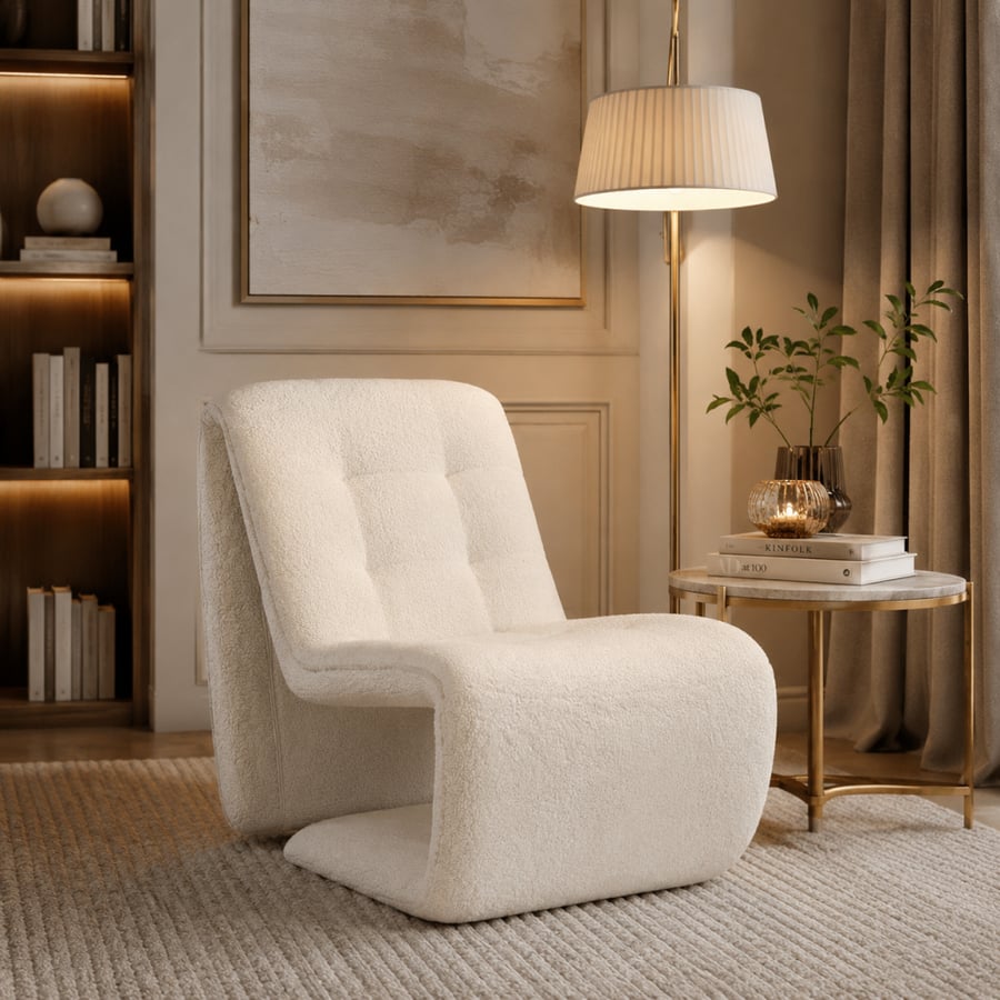 كرسي بوكليه مفرد AL 001 WHITE