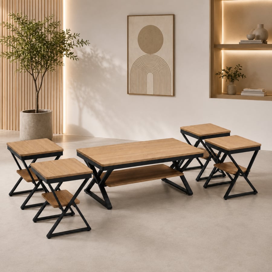 طقم طاولة شاي خشب WOOD 618 1 4