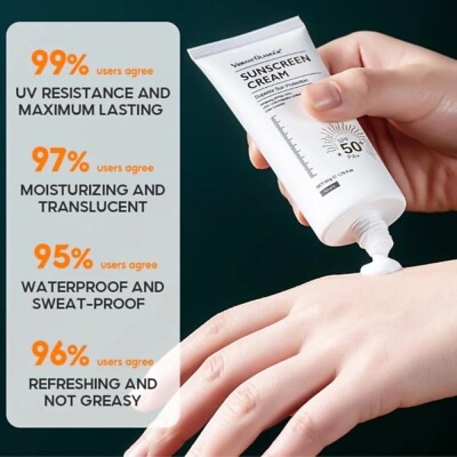 واقي الشمس للتبييض مفعم بالحيوية مع عامل حماية من الشمس SPF50+ UVA/UVB – 50 جم من فايبرنت جلامور