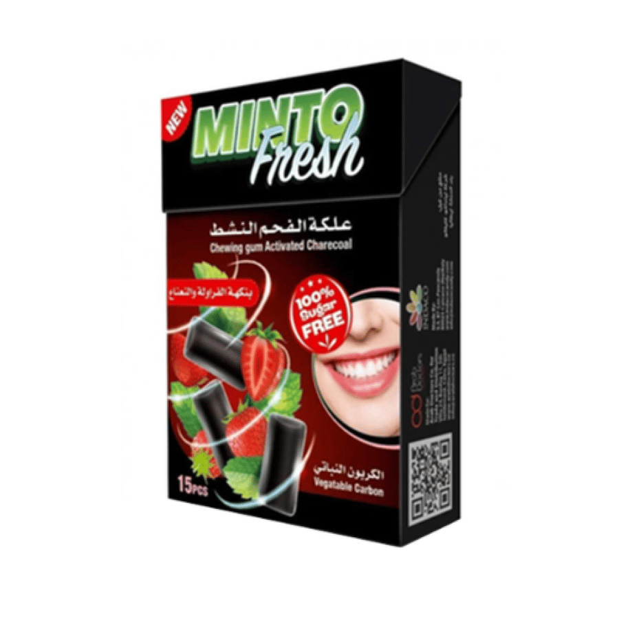 منتو فريش علكة الفحم بنكهة الفراولة