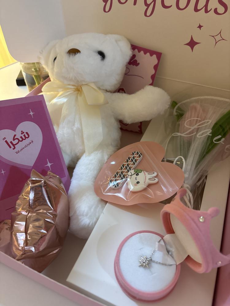 Teddy bear box with necklace