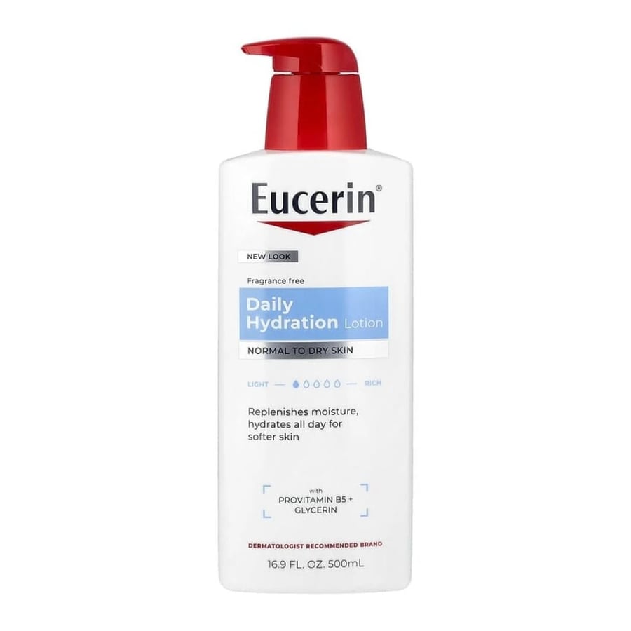 لوشن يوسرين للترطيب اليومي للبشرة الجافة بالبروفيتامين B5 وزيت دوار الشمس 500 مل | Eucerin Daily Hydration Lotion with Pro-Vitamin B5 and Sunflower Oil 500 ml