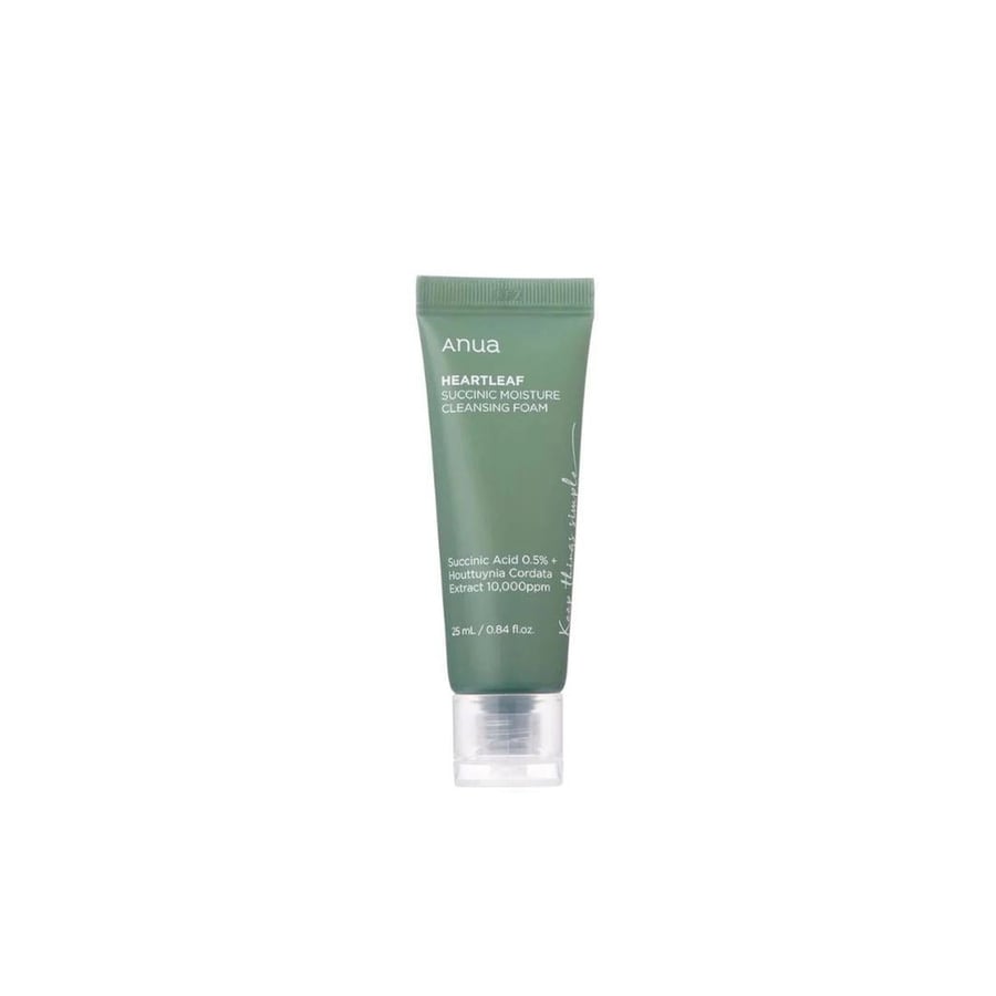 رغوة أنوا هارت ليف سكسينيك المرطبة لتنظيف البشرة ٢٥مل  Anua Heartleaf Succinic Moisture Cleansing Foam