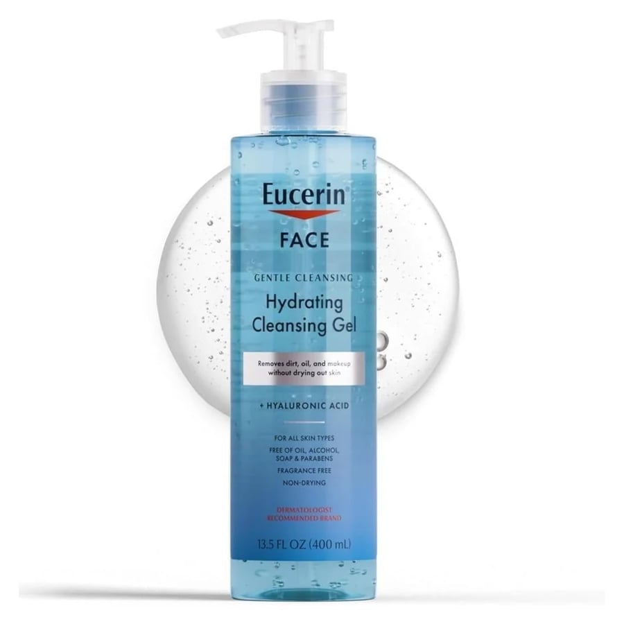 جل يوسرين اللطيف لتنظيف وترطيب الوجه بحمض الهيالورونيك 400 مل | Eucerin Face Gentle Cleansing Hydrating Cleansing Gel 400 ml