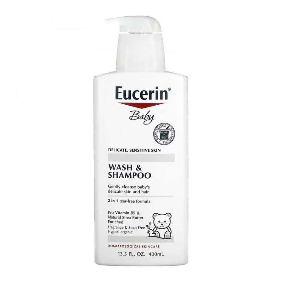 غسول وشامبو يوسرين للأطفال للبشرة الحساسة 2 في 1 – 400 مل | Eucerin Baby Fragrance-Free 2-in-1 Wash & Shampoo 400 ml