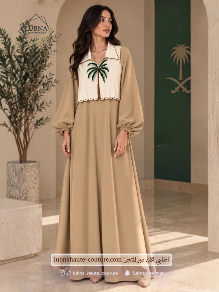 جلابية تطريز يدوي نخلة