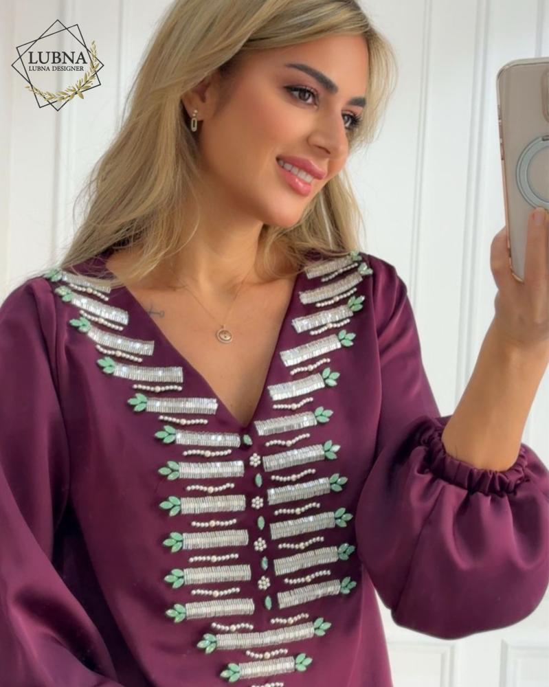 Handmade dress decorated with the luxury of crystal