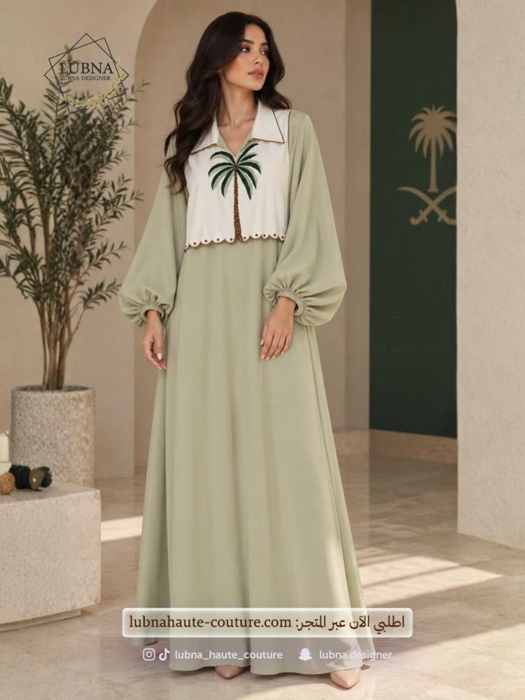 جلابية تطريز يدوي نخلة