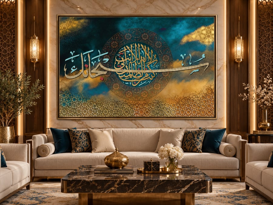 لوحة جدارية لا اله الا انت سبحانك اني كنت من الظالمين لوون تيفاني A1919