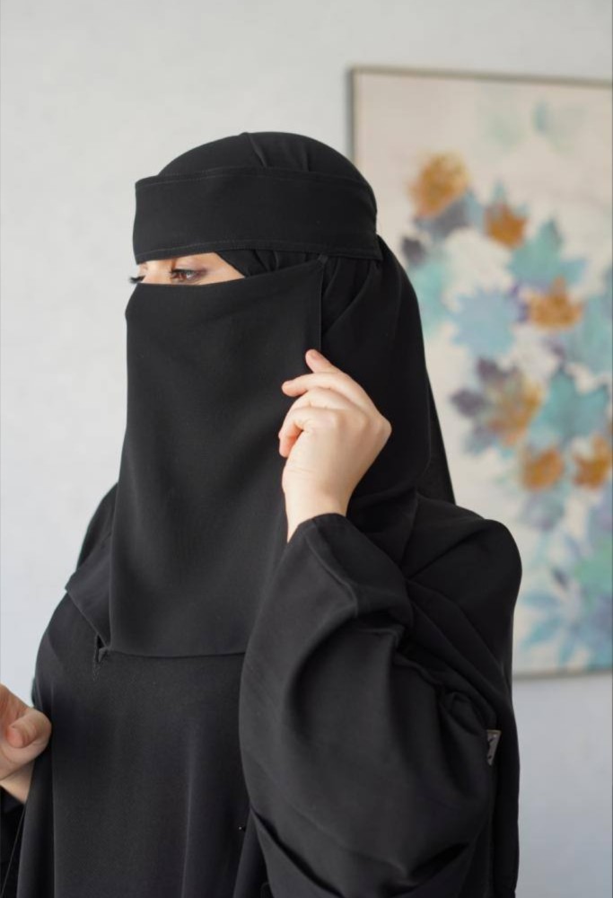 طرحة ربط + نقاب طويل اسلامي مشبك
