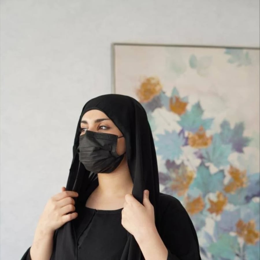 طرحة ربط + نقاب طويل اسلامي مشبك