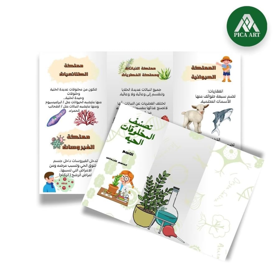 مطوية تصنيف المخلوقات الحية