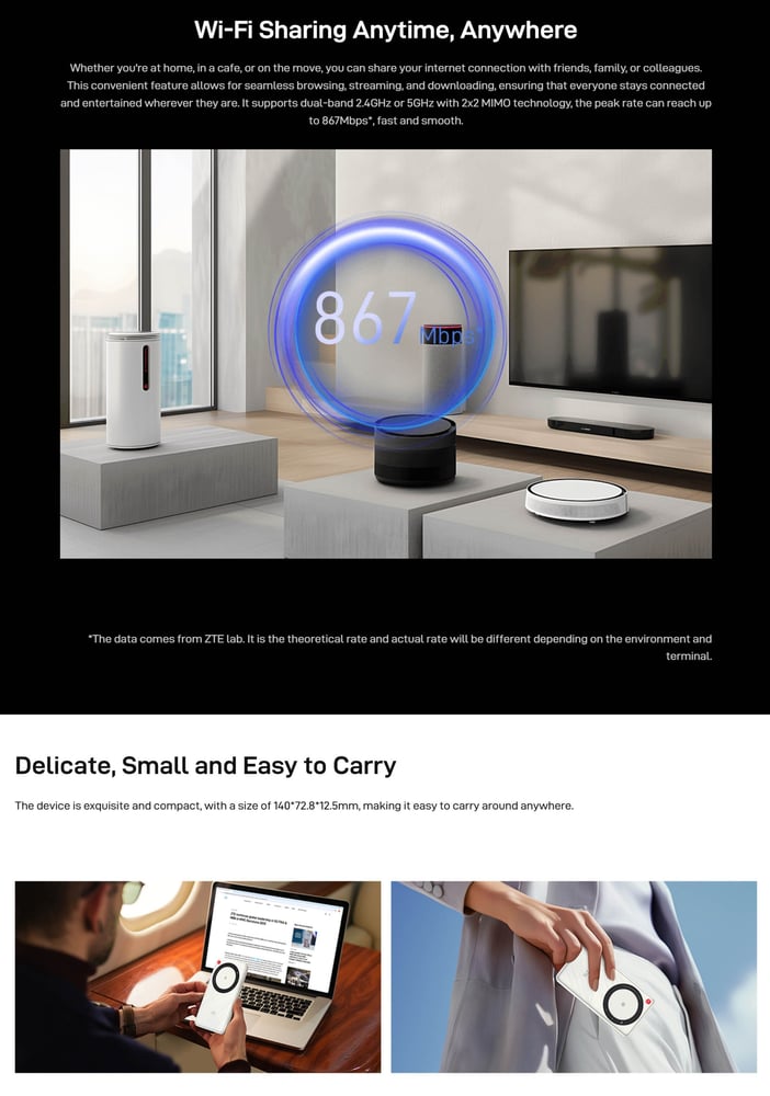 راوتر متنقل 5G زد تي إي U30 AIR