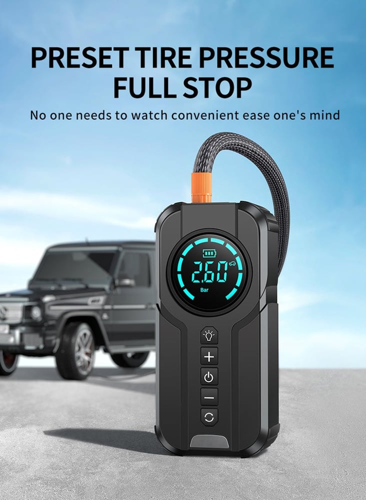jump Starter مع ضاغط هواء 1000A 12V 150PSI 29.6Wh بطارية السيارة Jump Starter 3.0L الغاز والديزل Smart Jumper مع شاشة عرض وإضاءة الطوارئ