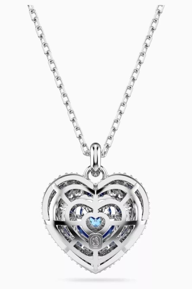 سلسال SWAROVSKI - سلسال سوارفيسكي فضي بكرستالة زرقاء