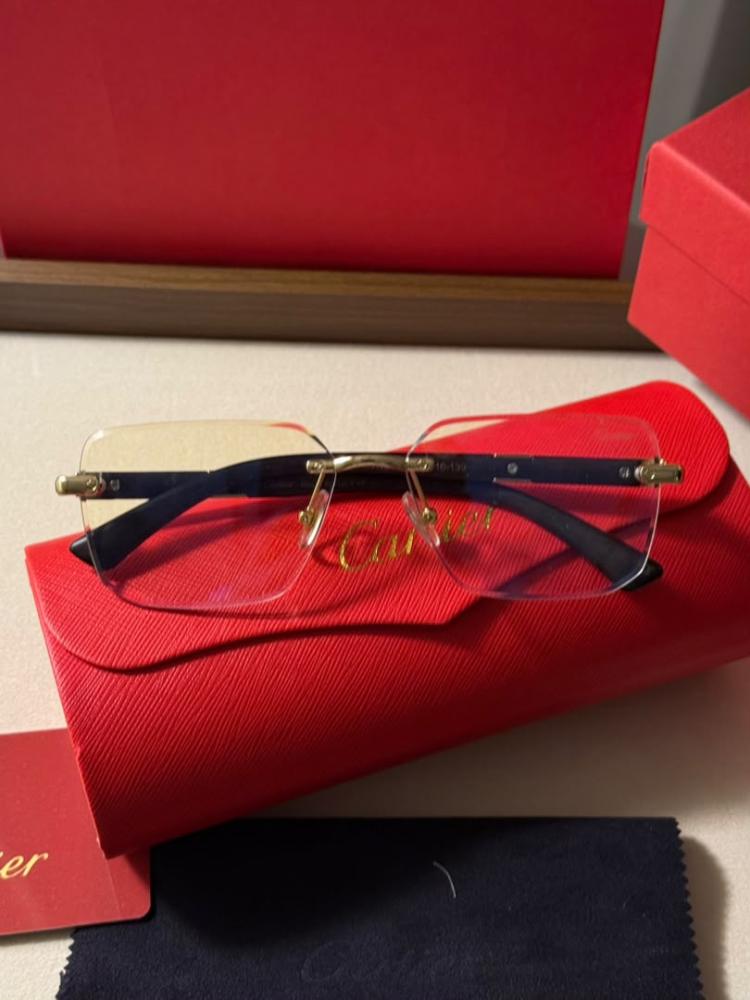 نظارة cartier - اطار اسود عدسة شفاف