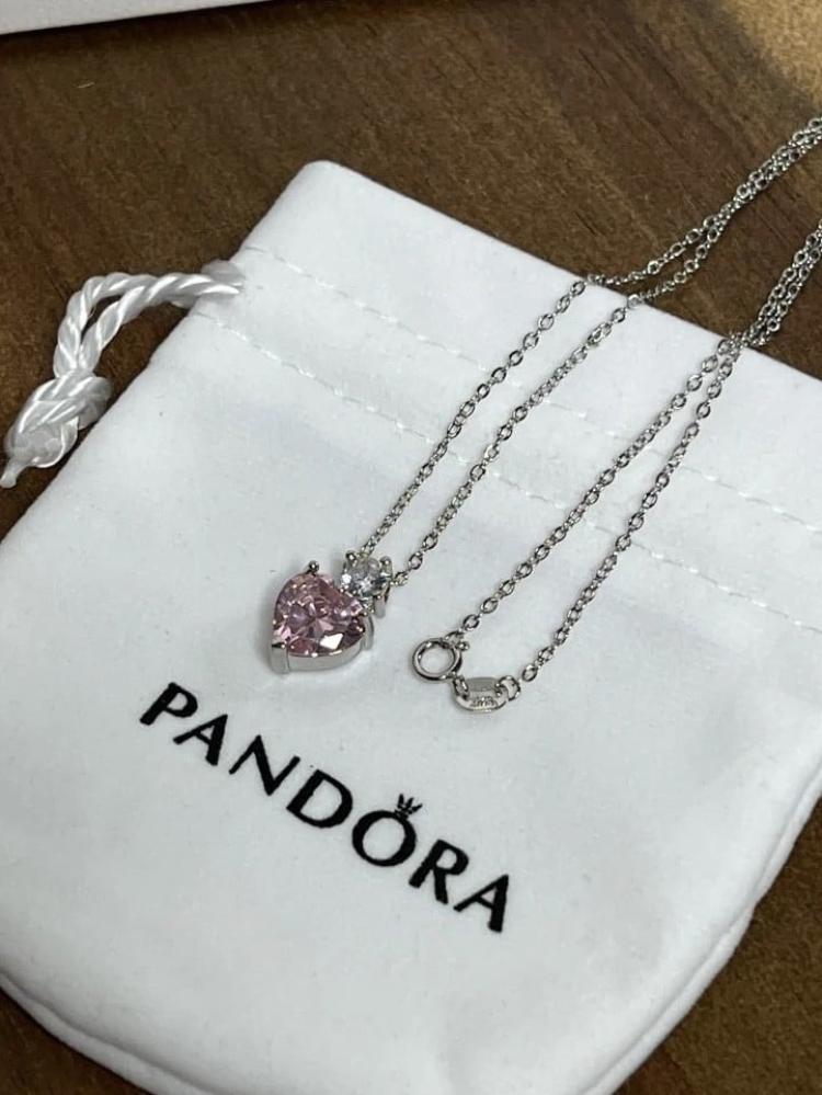 سلسال باندورا PANDORA قلب وردي مع كرستال