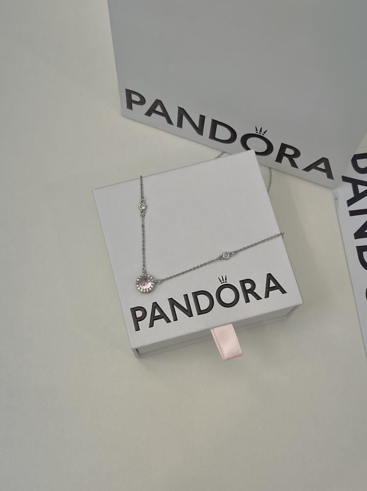 سلسال باندورا PANDORA وردي مع كرستال