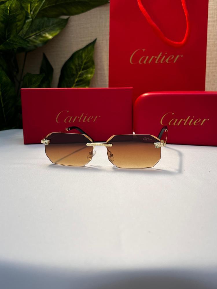 نظارة Cartier- اطار ذهبي- عدسة بني مدرج
