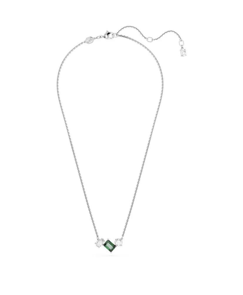 سلسال SWAROVSKI - سلسال سوارفيسكي فضي كريستالة خضراء