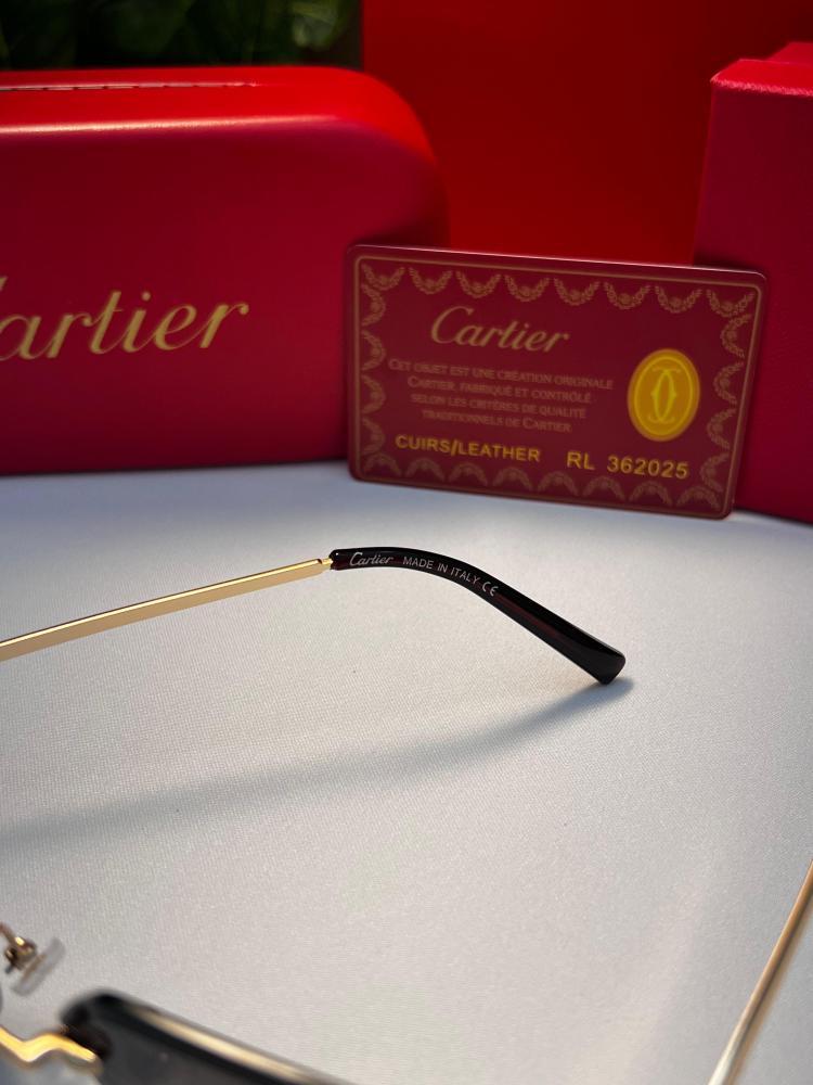 نظارة Cartier- اطار ذهبي- عدسه بني مدرج