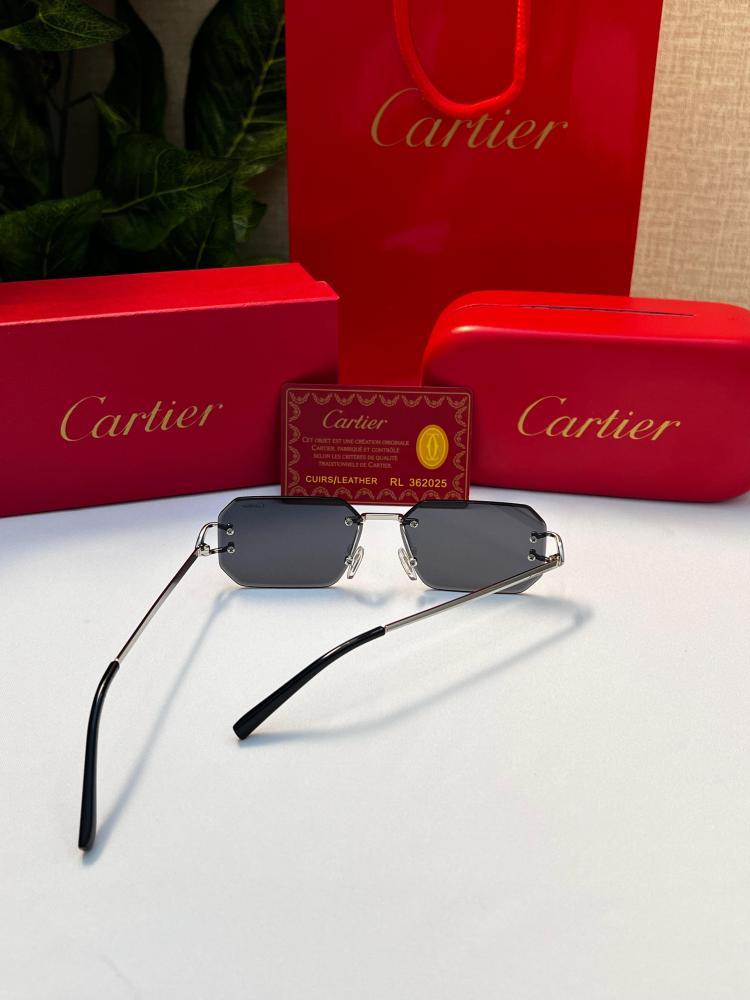 نظارة Cartier- اطار فضي - عدسه اسود