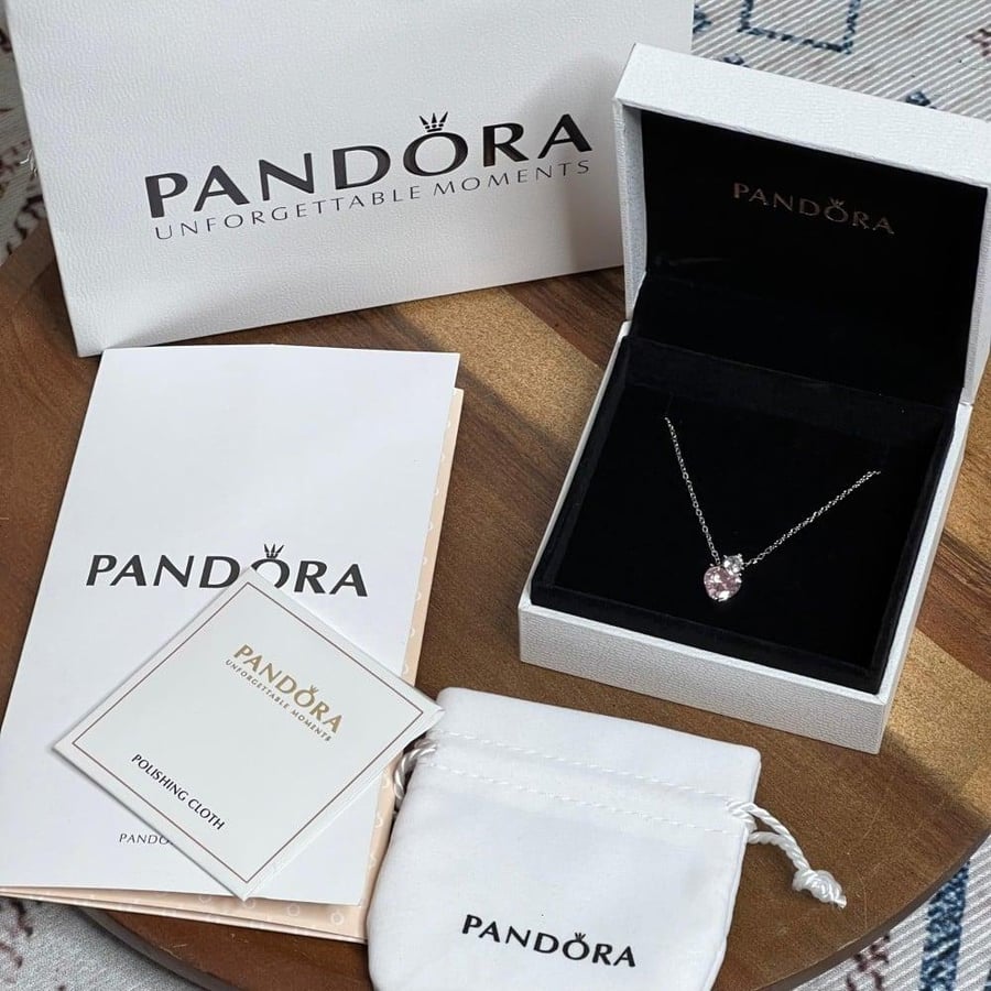 سلسال باندورا PANDORA قلب وردي مع كرستال