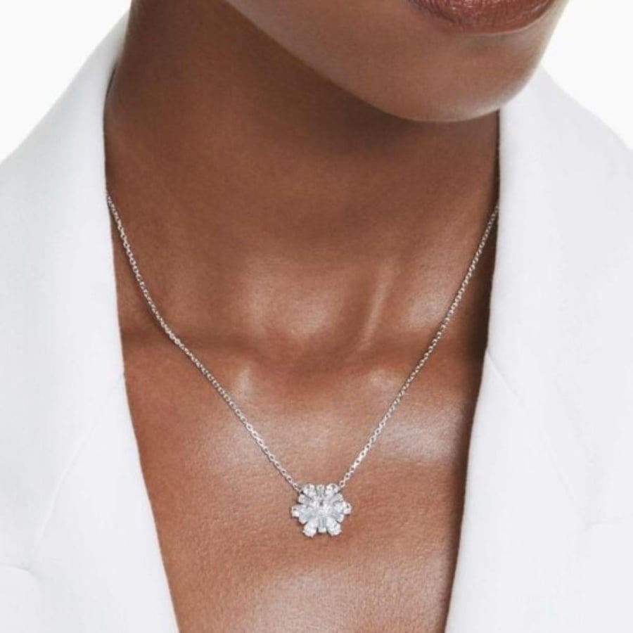 سلسال SWAROVSKI - سلسال سوارفيسكي كرستالات فضي